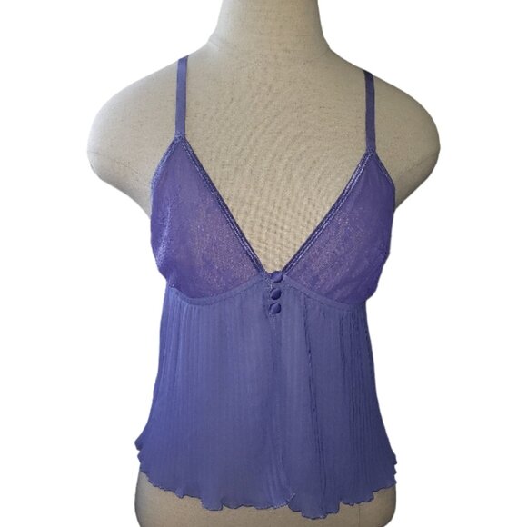 CT1563 Hunkemoller Amy Lace & Plisse Chiffon Lavender Camisole S - Picture 1 of 6